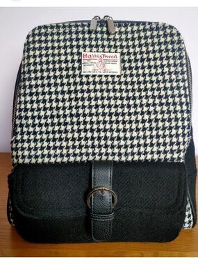 Harris Tweed Glen Appin Naver Scottish Houndstooth Wool Backpack